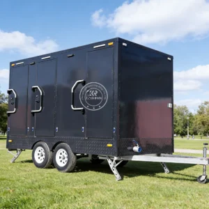 Luxury Portable Toilet Trailer Portable Restroom Trailer Bathroom Toilet Trailer for Street and Park Use with LED Lighting